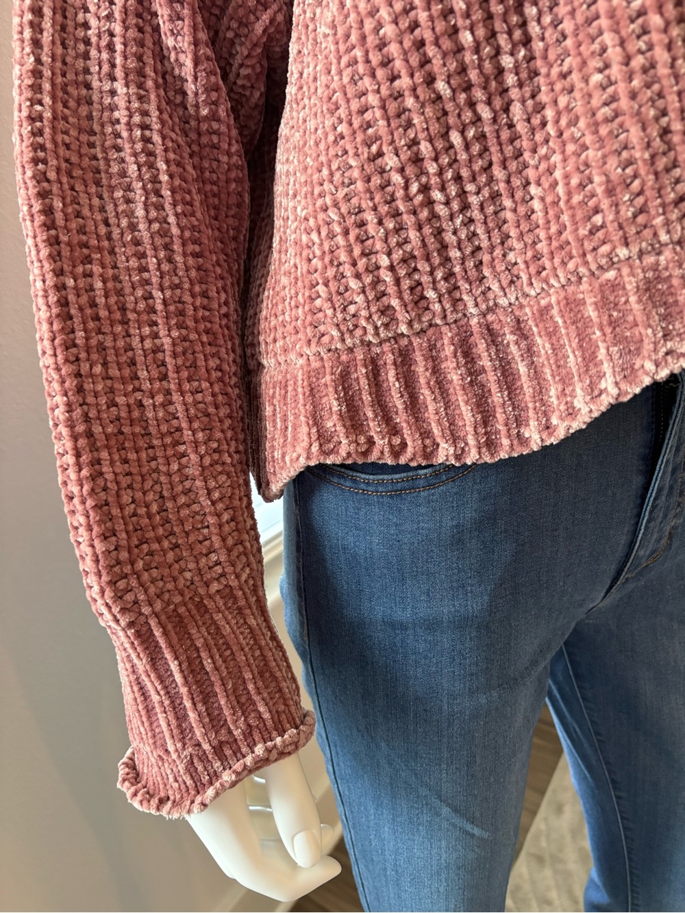 ZARA Knit Dusty Rose Chenille Oversized Sweater Size M NWOT - Picture 4 of 13